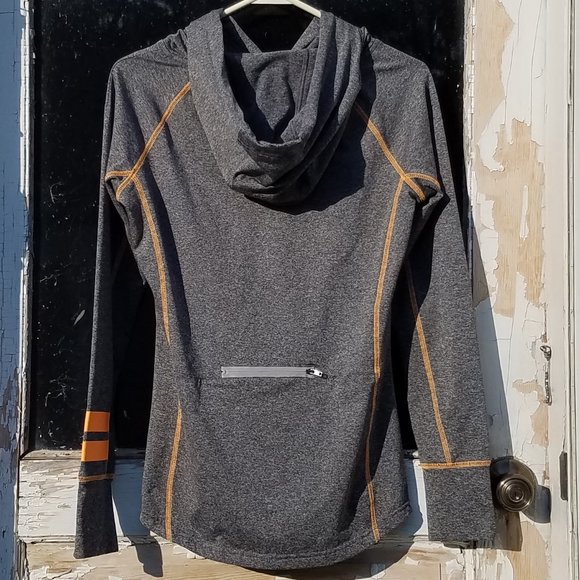 PINK Victoria's Secret Gray & Orange Ultimate Hoodie - Picture 3 of 12